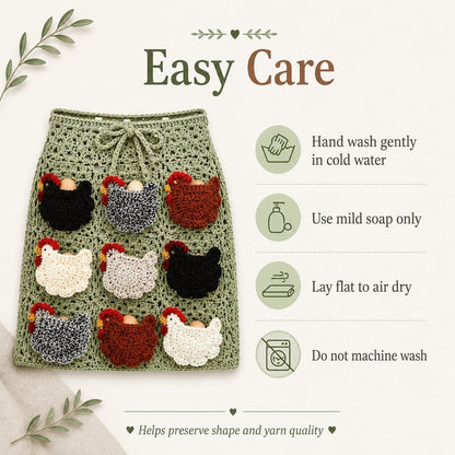🏆Limited Time Sale 49% OFF🐓🥚 Handmade Crochet Chicken Egg Collecting Apron