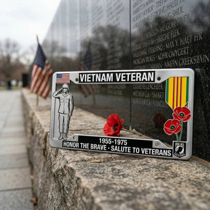 🚗🚗July 4th Gift Hot Sale--Vietnam Veteran Tribute License Plate Frame | Perfect for Front & Rear Use