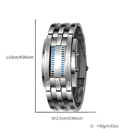 ⌚ 50% OFF NOW! 🤓 Cyberpunk Binary LED Watch – "Only Geeks Get It" – Futuristic, unique & eye-catching with blue LED display 💙