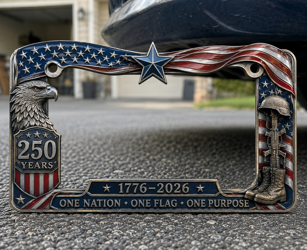 🦅🦅July 4th Gift Hot Sale--250th Anniversary Commemorative License Plate Frame