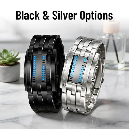 ⌚ 50% OFF NOW! 🤓 Cyberpunk Binary LED Watch – "Only Geeks Get It" – Futuristic, unique & eye-catching with blue LED display 💙