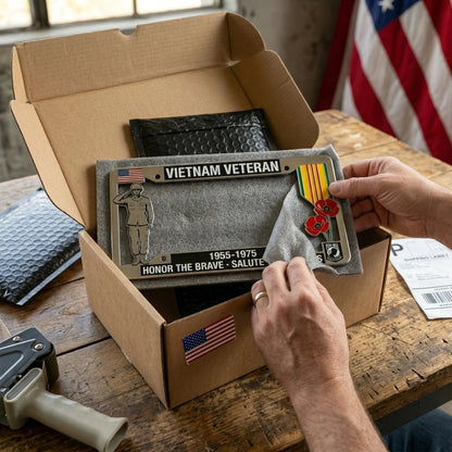 🚗Vietnam Veteran Tribute License Plate Frame | Perfect for Front & Rear Use