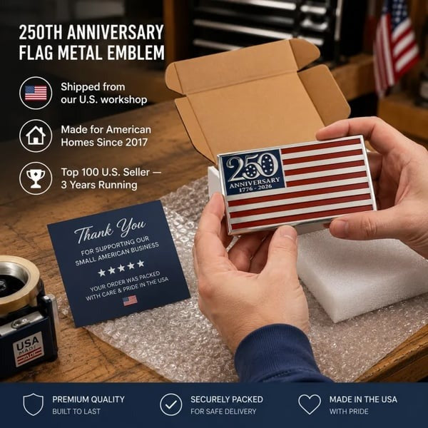 ⚡️Independence Day 50% OFF- ★250th Anniversary Metal Flag Emblem★