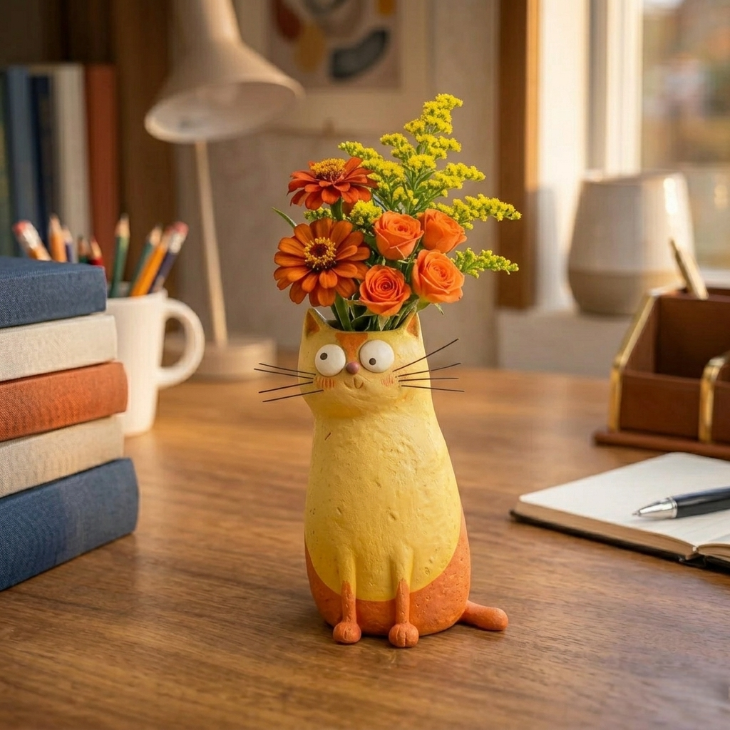 😻😻LAST DAY49% OFF -🔥 Handcrafted Mini Quirky Cat Vase