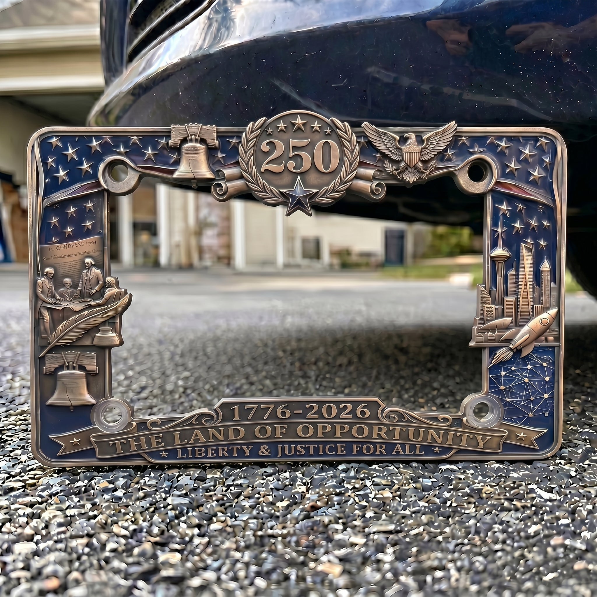 🦅🦅July 4th Gift Hot Sale--250th Anniversary Commemorative License Plate Frame