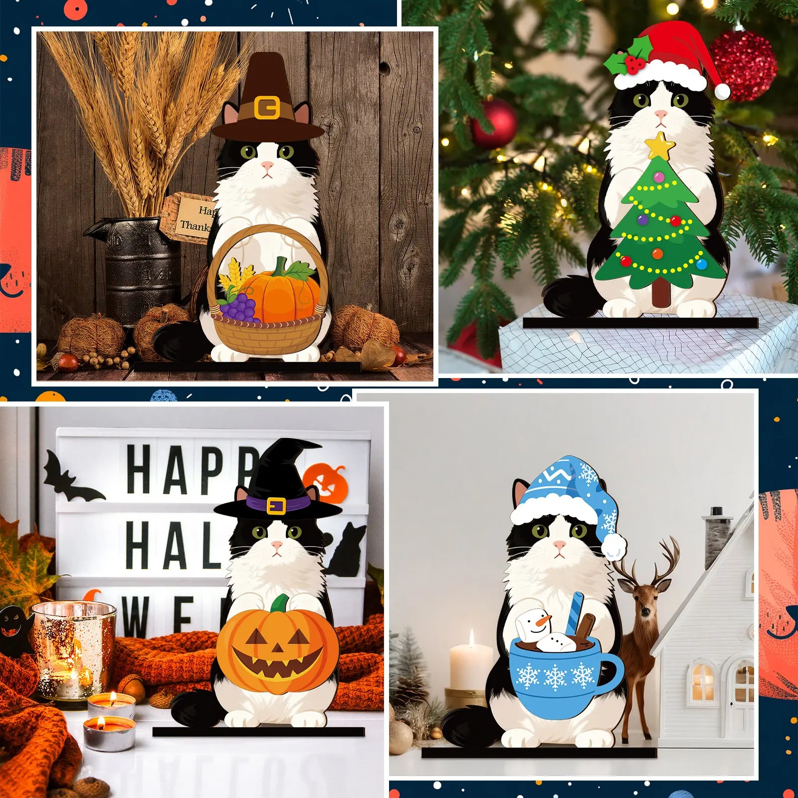 24-Day Christmas Animal Wooden Advent Calendar