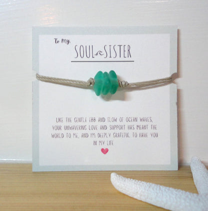 🔥 Black Friday--Soul Sister Sea Glass Bracelet
