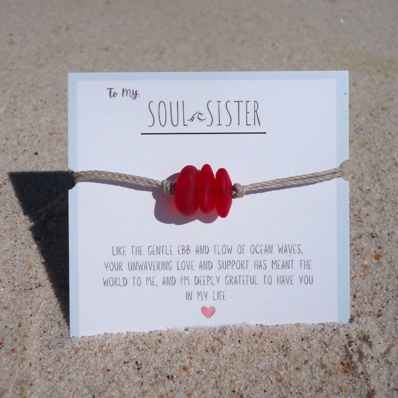 🔥 Black Friday--Soul Sister Sea Glass Bracelet