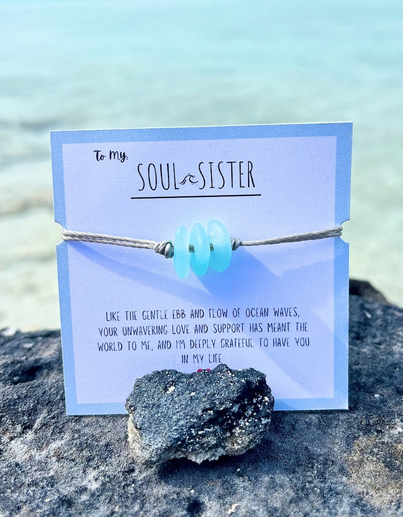 🔥 Black Friday--Soul Sister Sea Glass Bracelet