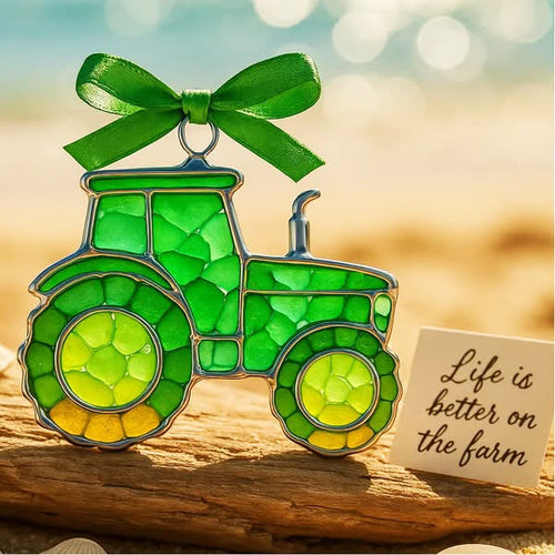 🔥 Black Friday--🚜Tractor Sea Glass Ornament