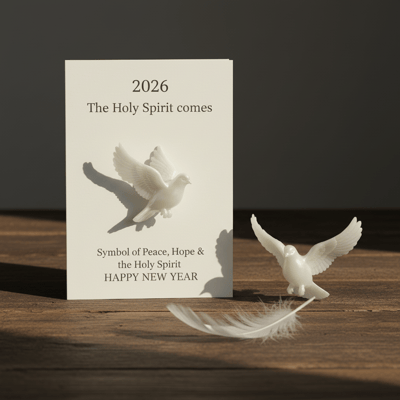 🔥🔥New Year--🍀🕊️Epiphany White Dove Sculpture - Symbol of the Holy Spirit & Divine Peace💞