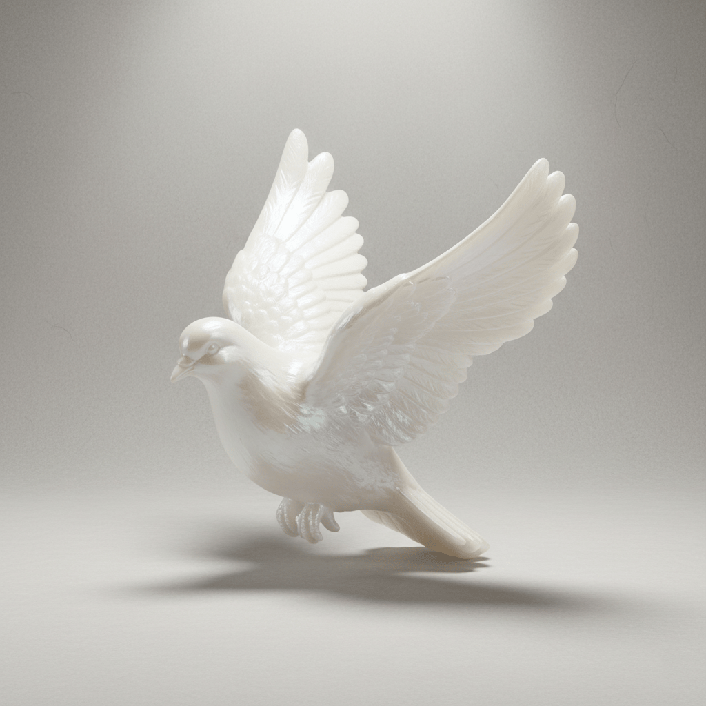 🔥🔥New Year--🍀🕊️Epiphany White Dove Sculpture - Symbol of the Holy Spirit & Divine Peace💞