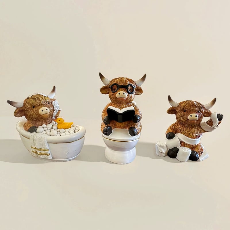 🔥Last Day 49% OFF- Highland Cow Bathroom Ornaments