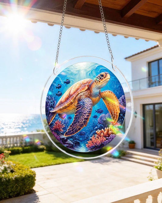 Acrylic Jigsaw Puzzle Suncatcher -Starsea Turtle