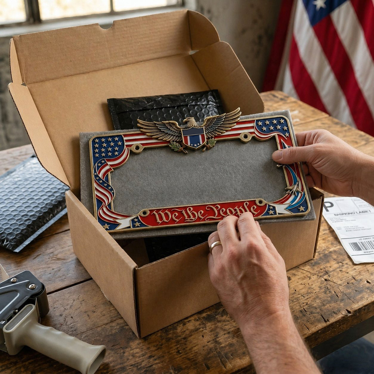 🦅🦅July 4th Gift Hot Sale--250th Anniversary Commemorative License Plate Frame