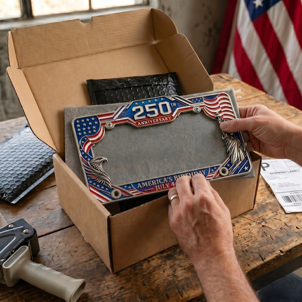 🦅🦅July 4th Gift Hot Sale--250th Anniversary Commemorative License Plate Frame
