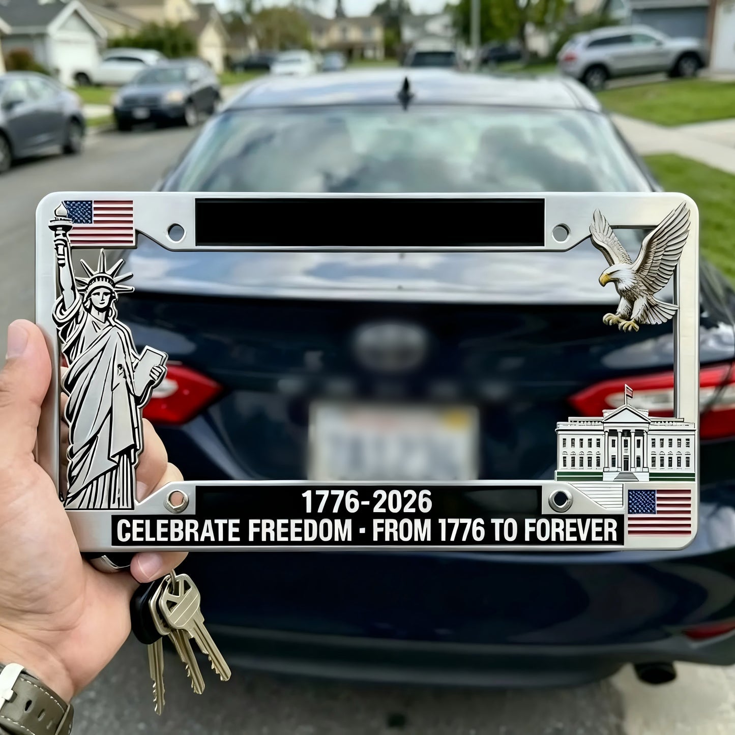🦅🦅July 4th Gift Hot Sale--250th Anniversary Commemorative License Plate Frame