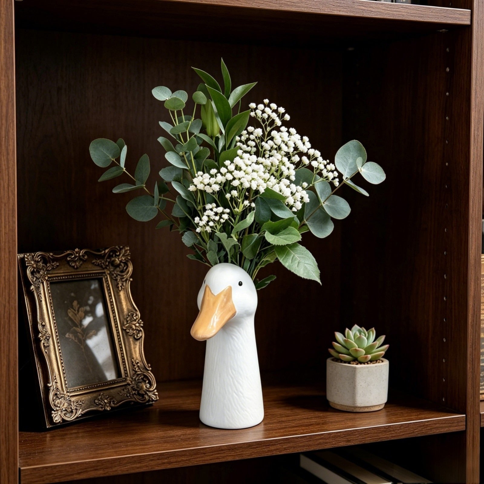 🦆 Ceramic Duck Flower Vase