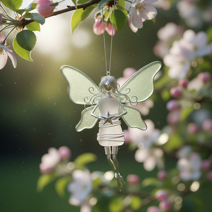 Fairy with Star Sea Glass Ornament
