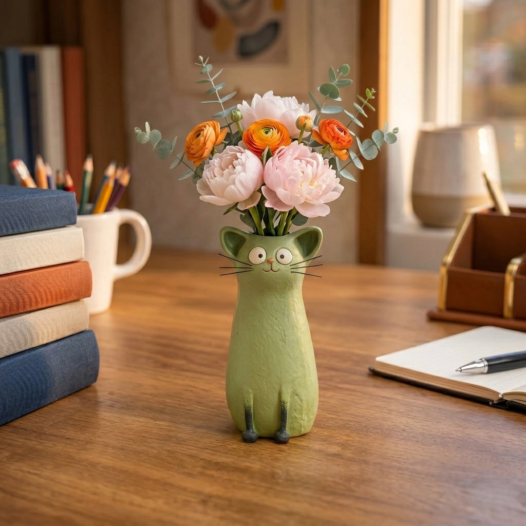 😻LAST DAY49% OFF -🔥 Handcrafted Mini Quirky Cat Vase