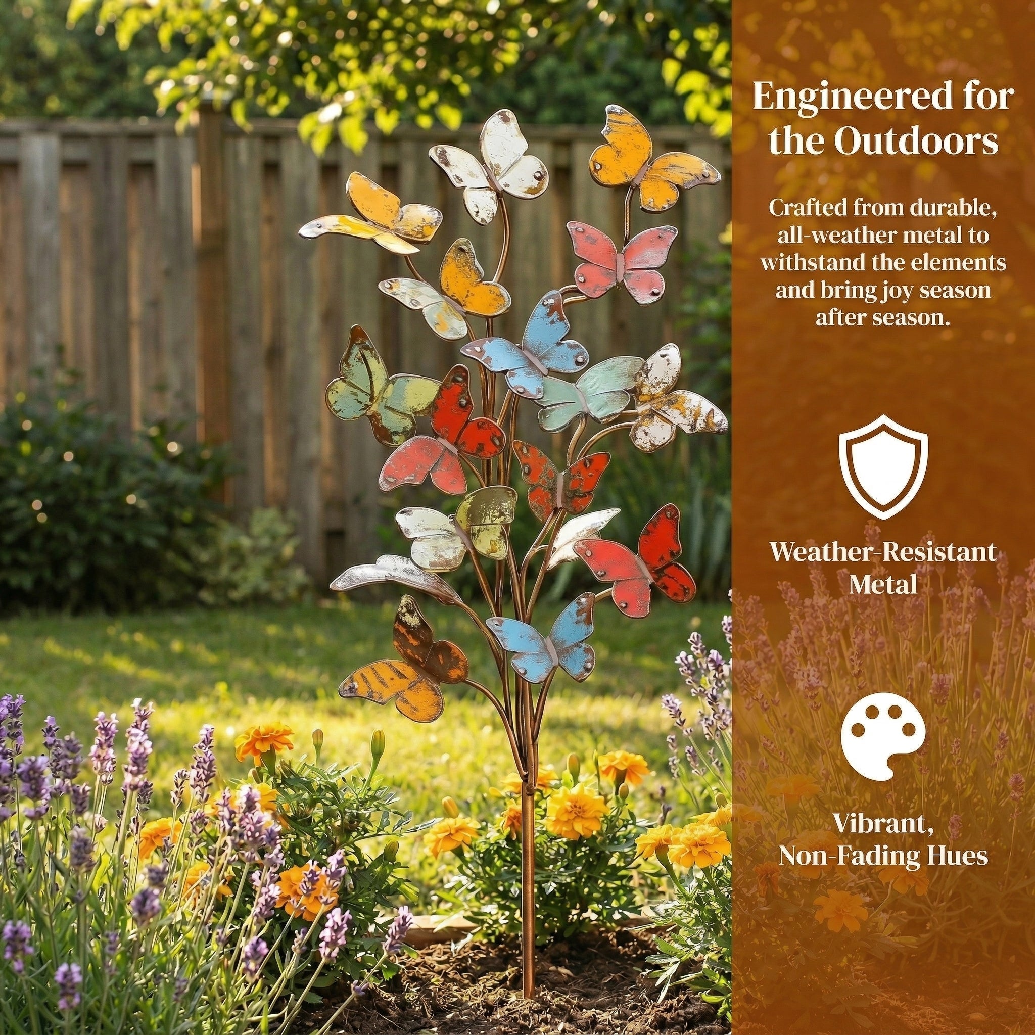 🦋Multicolored Metal Butterfly Garden Stake