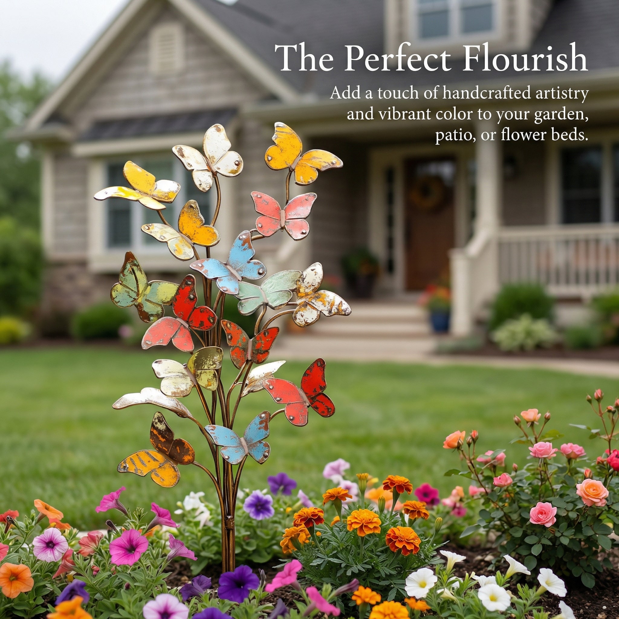 🦋Multicolored Metal Butterfly Garden Stake
