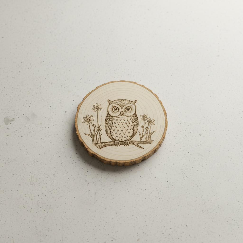 Handcrafted Wooden Animal Coasters Set