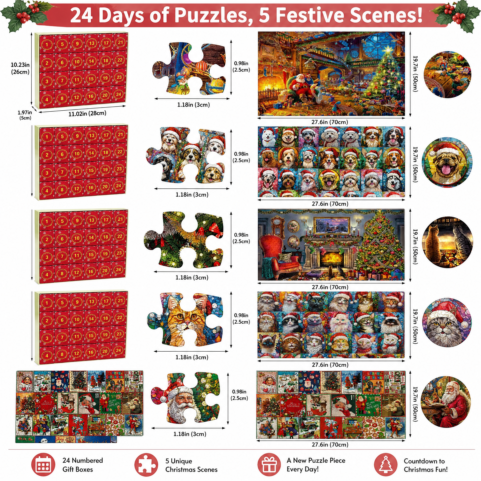 🎅🧩Christmas Advent Calendar Jigsaw Puzzle 1000pcs🧩🎅
