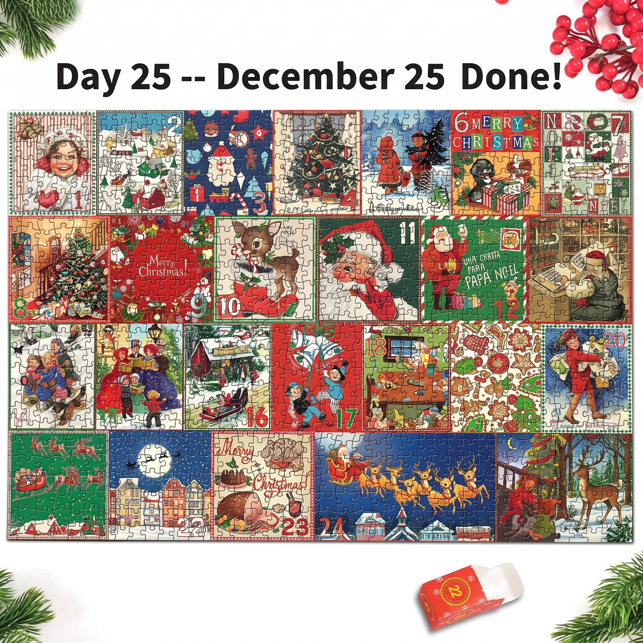 🎅🧩Christmas Advent Calendar Jigsaw Puzzle 1000pcs🧩🎅