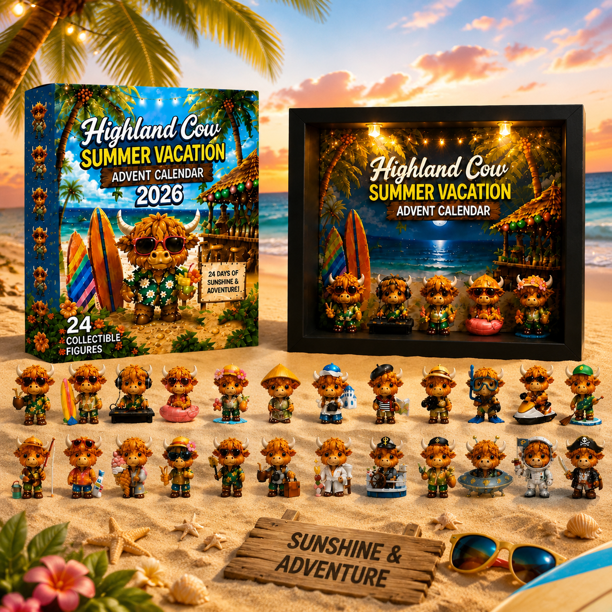 🔥FLASH SALE 50% OFF - 🐮Highland Cow Summer Vacation Advent Calendar 2026
